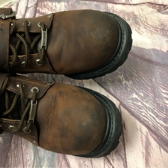 Harley Davidson Boots Brown Size 9.5 Lace Up Leather Motorcycle 91004 Combat - Picture 14 of 14